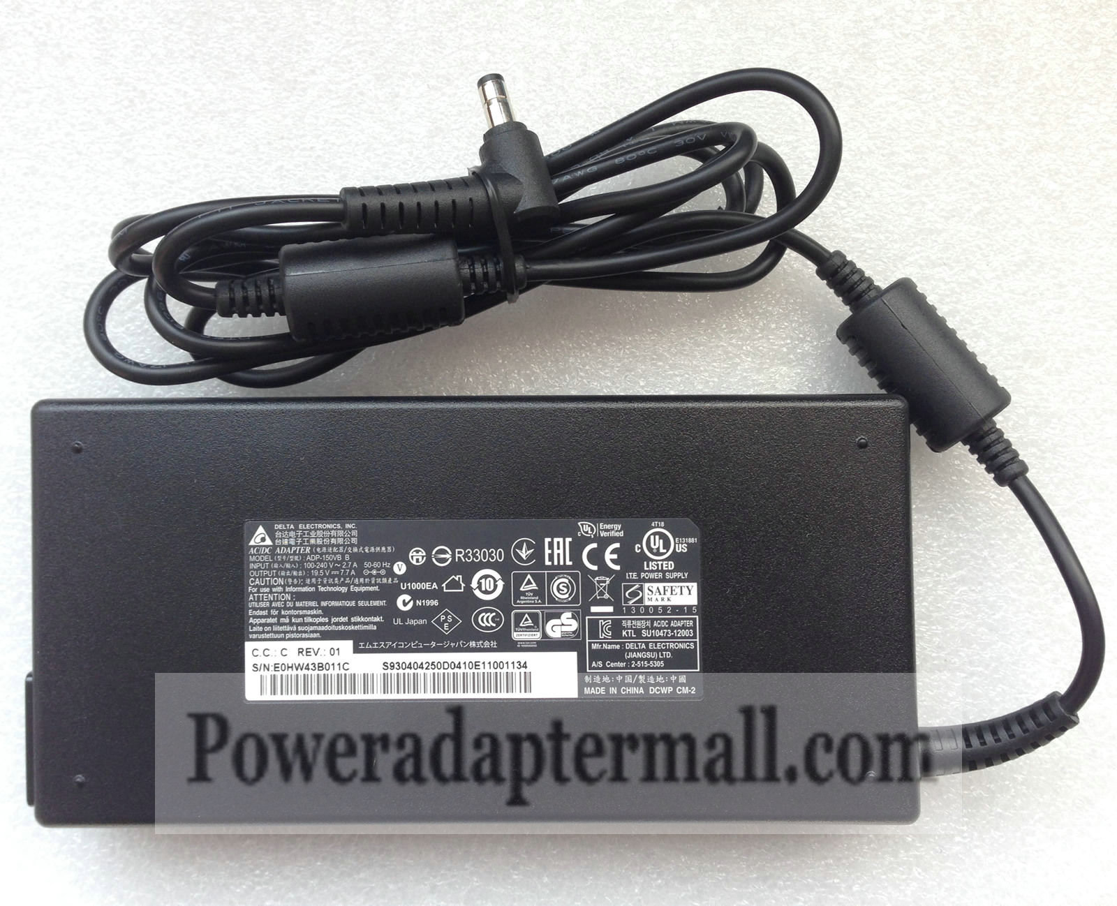 150W Slim MSI GS70 2QE81 ADP-150VB B Notebook AC Power Adapter 150W Slim MSI GS70 2QE81 ADP-150VB B Notebook AC Power Adapter